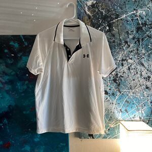 Men's Under Armour White and Black Polo shirt